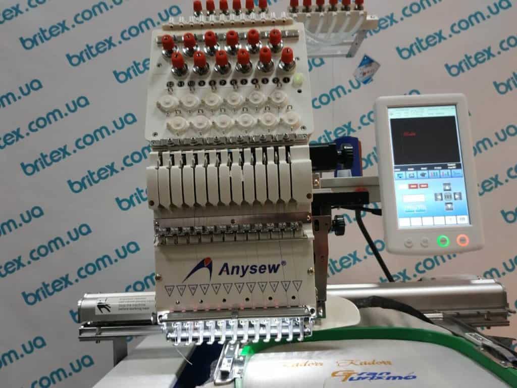Промышленная 12-игольная вышивальная машина Anysew AS-1201TS поле вышивки 530*350 мм