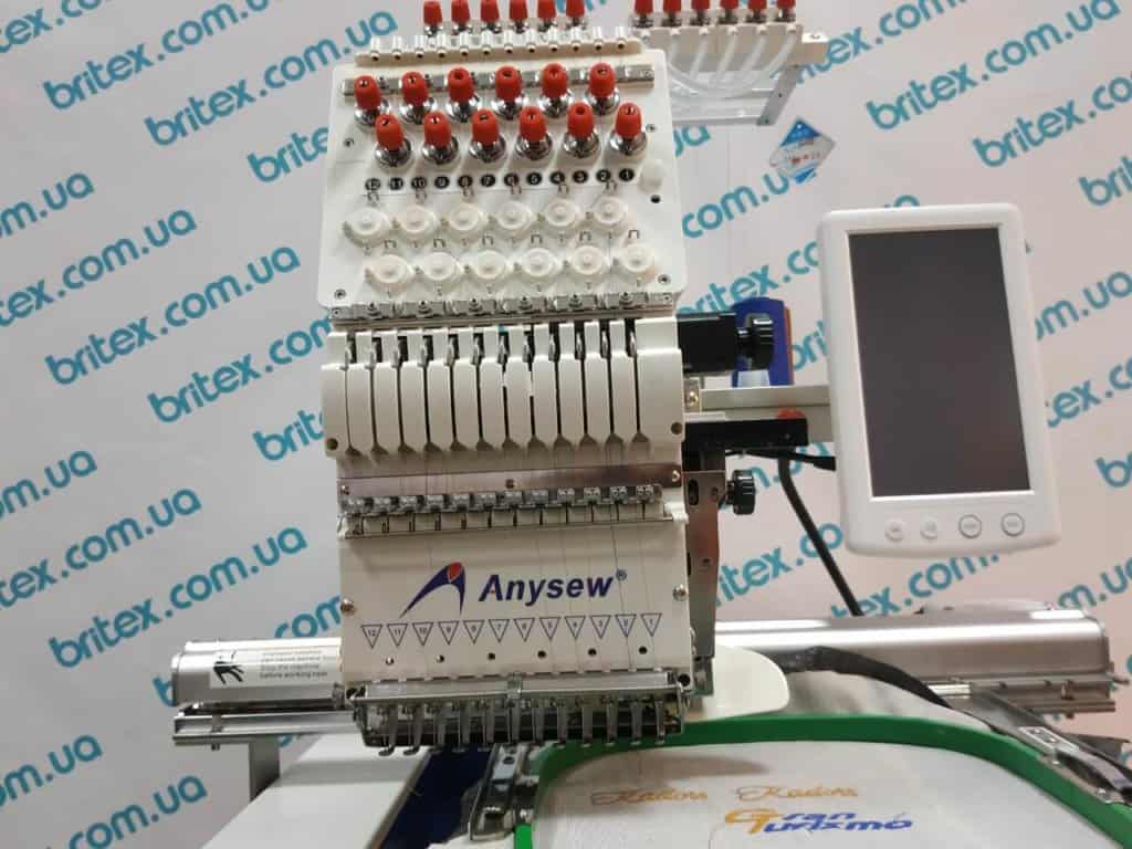 Промышленная 12-игольная вышивальная машина Anysew AS-1201TS поле вышивки 530*350 мм