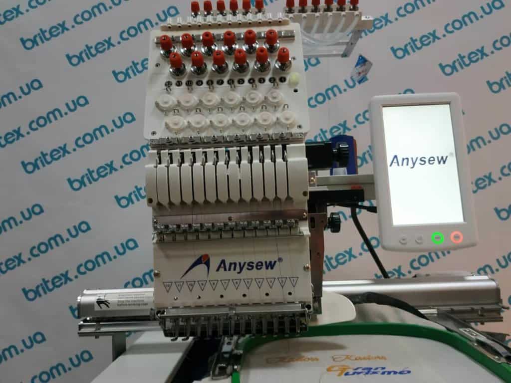 Промышленная 12-игольная вышивальная машина Anysew AS-1201TS поле вышивки 530*350 мм